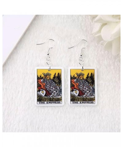 Lightweight Retro Tarot Card Dangle Earrings Multi-style Colorful Tarot Fortune Acrylic Hook Earrings Astrology Divination Ma...