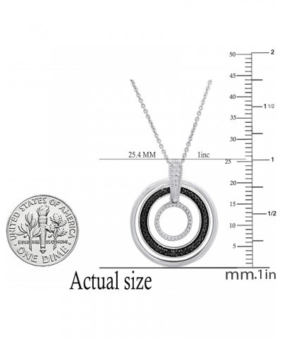 0.07 Carat (ctw) Round Black & White Diamond Ladies Circle Pendant Necklace, Sterling Silver $47.83 Necklaces