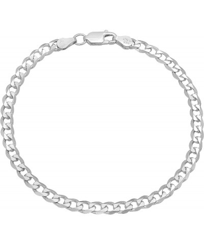 3mm-16mm Solid .925 Sterling Silver Italian Beveled Curb Chain Bracelet 7.0 Inches 4.5mm Bracelet $21.15 Bracelets