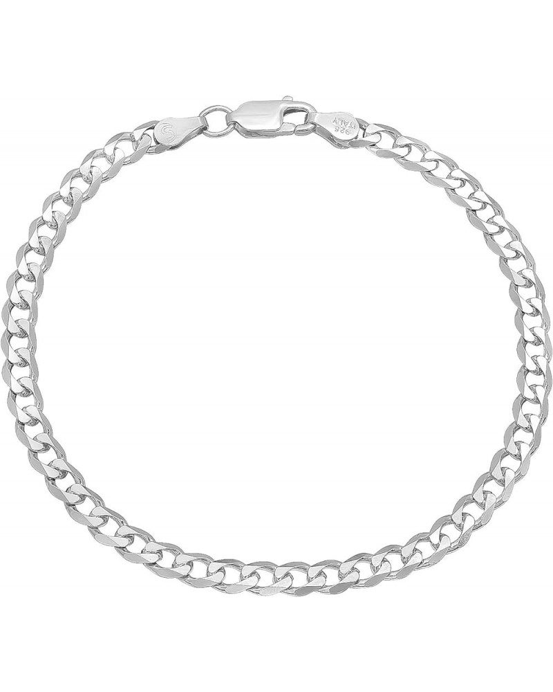 3mm-16mm Solid .925 Sterling Silver Italian Beveled Curb Chain Bracelet 7.0 Inches 4.5mm Bracelet $21.15 Bracelets