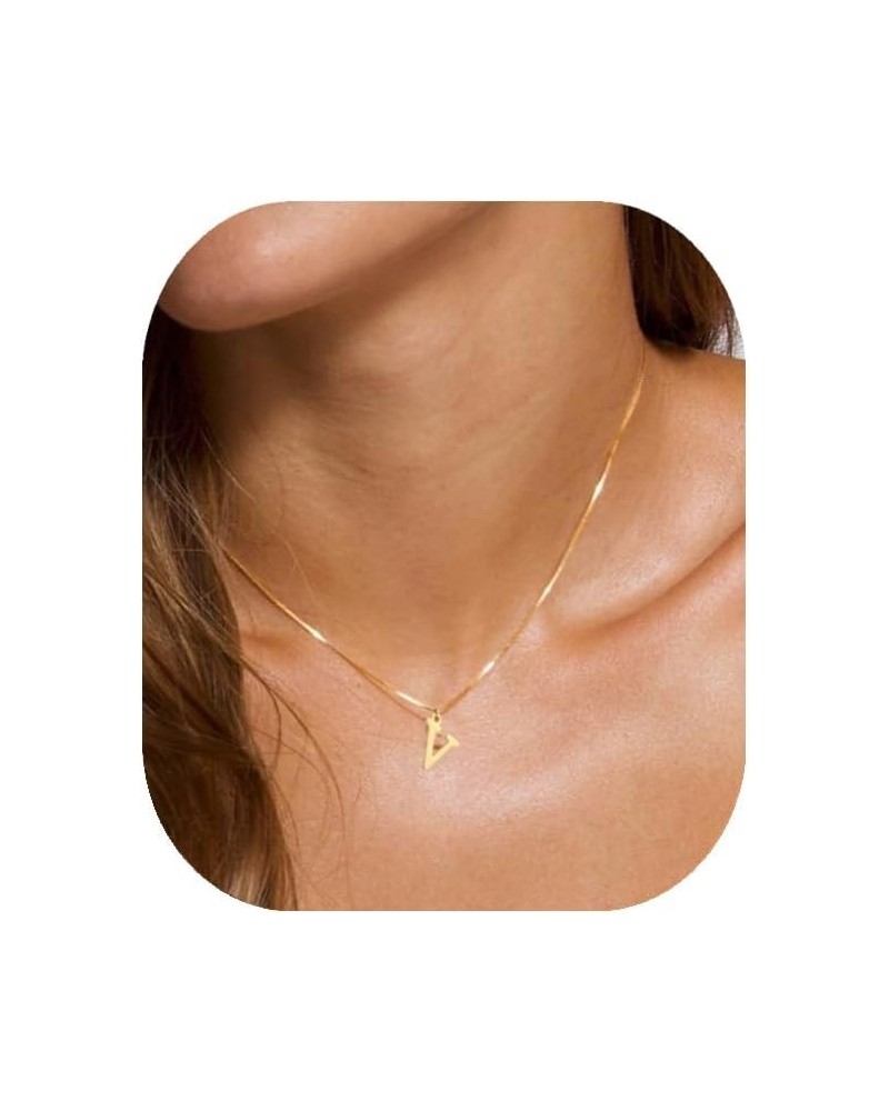 Initial Necklaces for Women Girls, Dainty Gold Necklace for women Trendy A-Z Initial Necklace Gold Chain Necklace Herringbone...