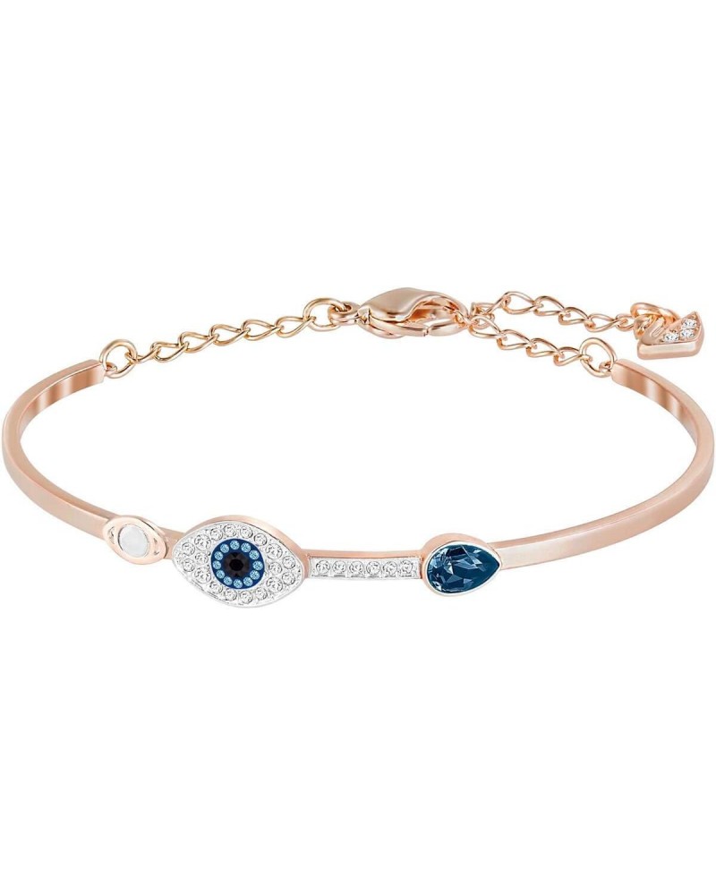 Crystal Evil Eye Rose Gold-Plated Bangle Bracelet $40.86 Bracelets