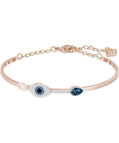 Crystal Evil Eye Rose Gold-Plated Bangle Bracelet $40.86 Bracelets