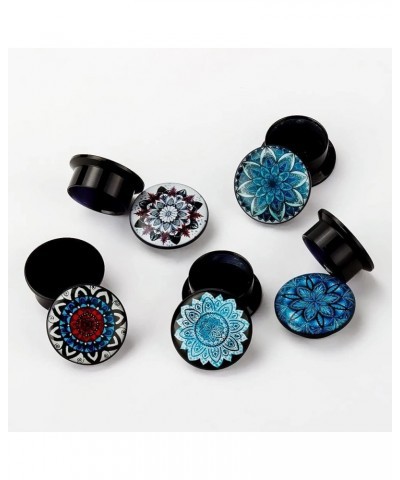 KUBOOZ(5 Pairs Frost-Flower Acrylic Ear Plugs Tunnels Gauges Stretcher Piercings Gauge:5/8"(16mm) $10.44 Body Jewelry