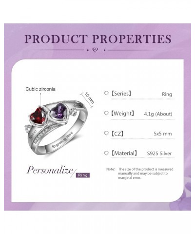 Gifts for Mom Personalized Mothers Rings Birthstone Rings for Women Engagement Promise Rings for Her Family Anniversary Birth...