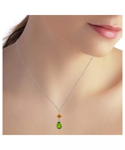 14k Yellow, White, Rose Gold Natural Citrine and Peridot Drop Pendant Necklace White Gold 18.0 Inches $99.72 Necklaces