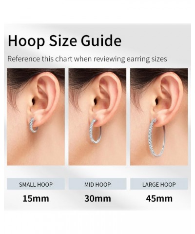 Hoop Earring for Women 14K Gold Plated 925 Sterling Silver 5A Cubic Zirconia Diamond Huggie Earring Jewelry Gifts LARGE HOOP ...