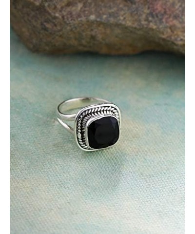 Black Onyx Carnelian Labradorite Moonstone Split Shank Solid 925 Sterling Silver Ring Jewelry Black Onyx $16.45 Rings