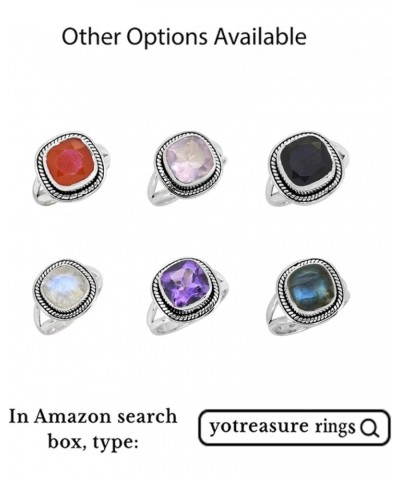 Black Onyx Carnelian Labradorite Moonstone Split Shank Solid 925 Sterling Silver Ring Jewelry Black Onyx $16.45 Rings