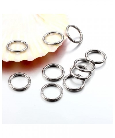 Earbility 10 PCS Ring Stacks Stainless Steel Segment Hoop Ear Cartilage Tragus Helix Lip Piercing Nose Rings Nipple Septum Cl...