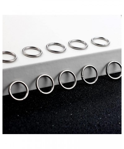 Earbility 10 PCS Ring Stacks Stainless Steel Segment Hoop Ear Cartilage Tragus Helix Lip Piercing Nose Rings Nipple Septum Cl...