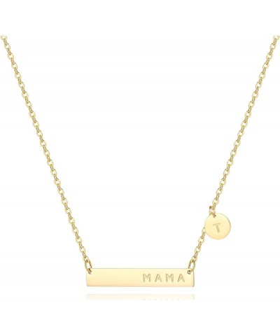 MAMA Bar Necklace,Initial Necklace,mama necklaces for women,18K Gold Plated Mama Necklace,Mothers Day Gifts T $8.24 Necklaces