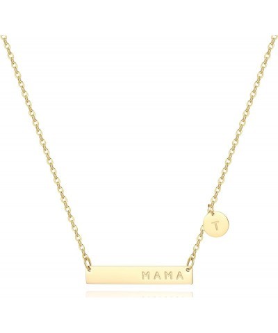 MAMA Bar Necklace,Initial Necklace,mama necklaces for women,18K Gold Plated Mama Necklace,Mothers Day Gifts T $8.24 Necklaces