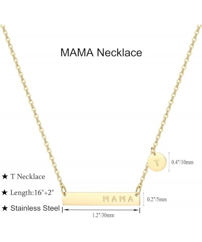 MAMA Bar Necklace,Initial Necklace,mama necklaces for women,18K Gold Plated Mama Necklace,Mothers Day Gifts T $8.24 Necklaces