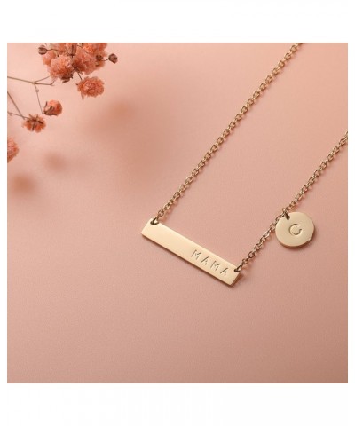 MAMA Bar Necklace,Initial Necklace,mama necklaces for women,18K Gold Plated Mama Necklace,Mothers Day Gifts T $8.24 Necklaces