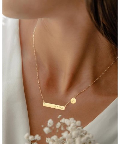 MAMA Bar Necklace,Initial Necklace,mama necklaces for women,18K Gold Plated Mama Necklace,Mothers Day Gifts T $8.24 Necklaces