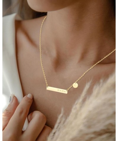 MAMA Bar Necklace,Initial Necklace,mama necklaces for women,18K Gold Plated Mama Necklace,Mothers Day Gifts T $8.24 Necklaces