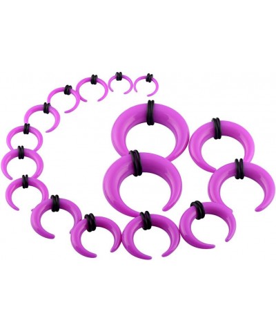 9 Pairs Acrylic Crescent Taper Set Horseshoe Septum Pincher Spiral Ear Stretching Kit Gauges 14G 12G 10G 8G 6G 4G 2G 0G 00G C...