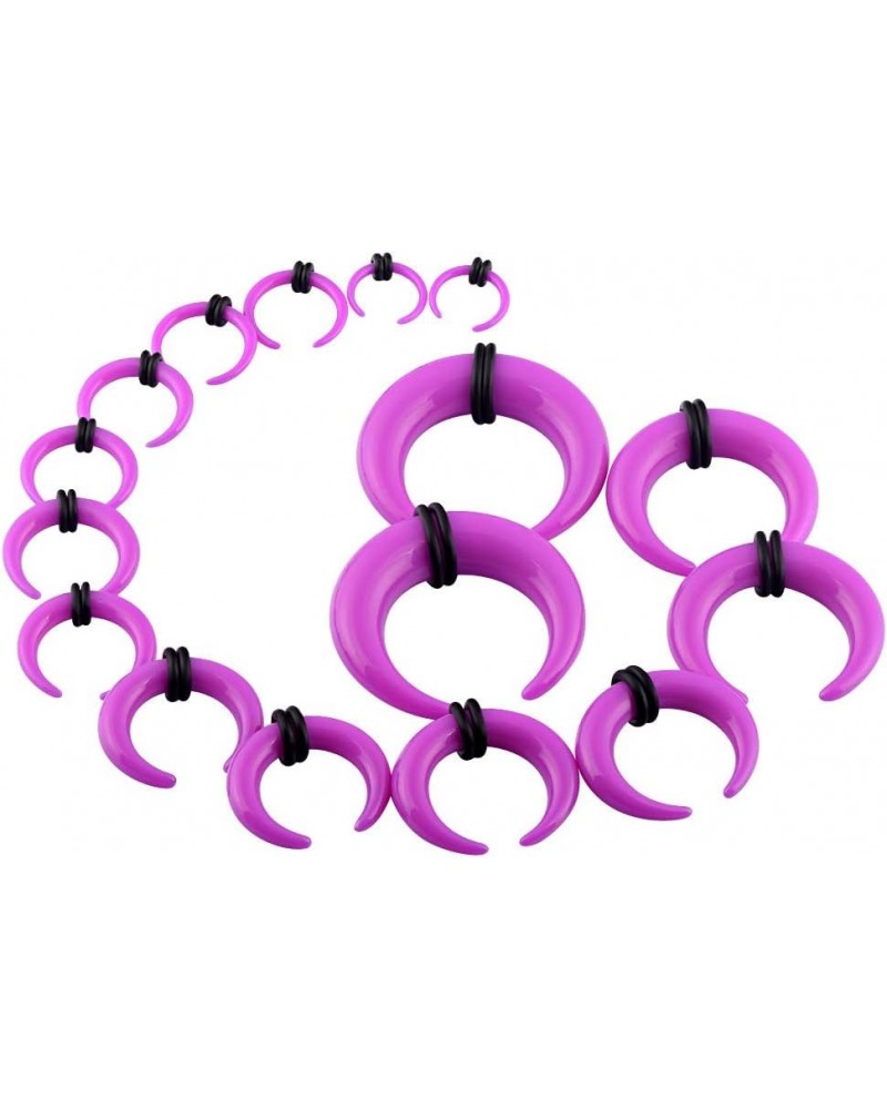 9 Pairs Acrylic Crescent Taper Set Horseshoe Septum Pincher Spiral Ear Stretching Kit Gauges 14G 12G 10G 8G 6G 4G 2G 0G 00G C...