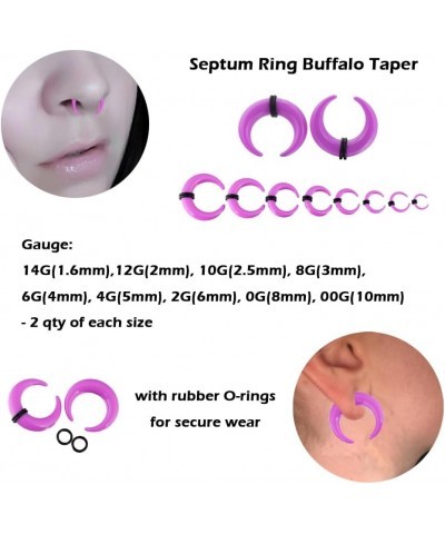 9 Pairs Acrylic Crescent Taper Set Horseshoe Septum Pincher Spiral Ear Stretching Kit Gauges 14G 12G 10G 8G 6G 4G 2G 0G 00G C...