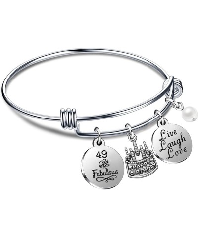 Birthday Gifts for Her Bangle Bracelets Live Laugh Love for 10th to 70th 49th Birthday $7.79 Bracelets