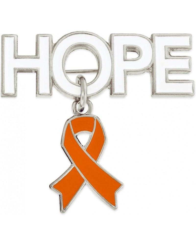 Hope with Orange Awareness Ribbon Charm Enamel Brooch Pin 5 Pack $13.54 Brooches & Pins