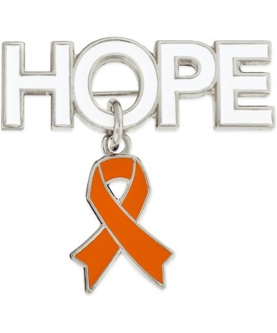 Hope with Orange Awareness Ribbon Charm Enamel Brooch Pin 5 Pack $13.54 Brooches & Pins