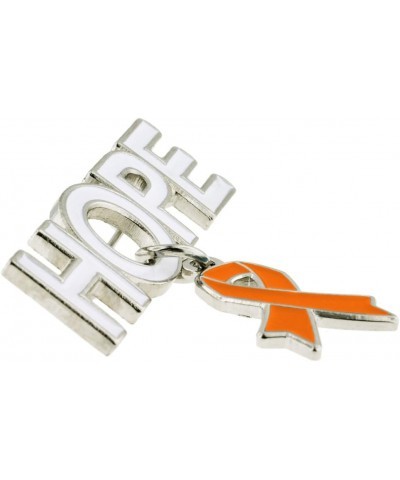 Hope with Orange Awareness Ribbon Charm Enamel Brooch Pin 5 Pack $13.54 Brooches & Pins