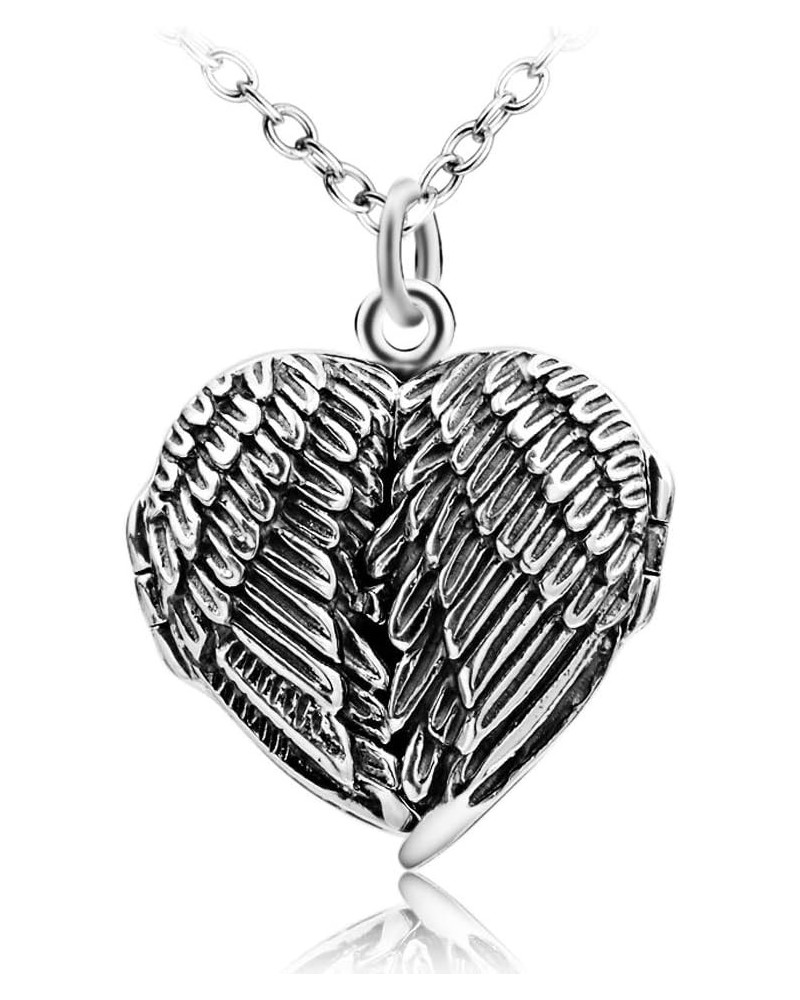 Personalized 925 Sterling Silver Sunflower/Tree of Life/Angel Wing Locket Necklace That Holds Pictures Custom Photo Sunflower...