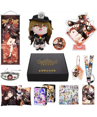 Genshin Impact Box Merch Set with 11 Gifts, Wanderer Cyno Xiao All 5 Stars Characters Plush Poster Acrylic Stand Bracelet Sti...