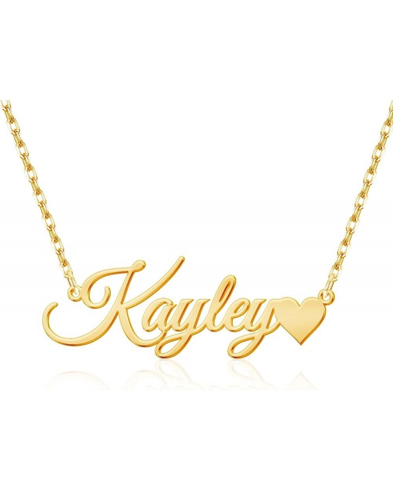 Layered Name Necklace Personalized with Heart Custom 18K Gold Plated Nameplate Pendant Customized Choker Name Necklace for Wo...