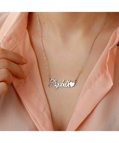 Layered Name Necklace Personalized with Heart Custom 18K Gold Plated Nameplate Pendant Customized Choker Name Necklace for Wo...