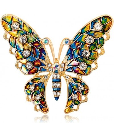 Butterfly Gold Brooch for Women Wedding Jewelry Gifts,Rhinestone Crystal Brooch Pin Cute Butterfly Brooch Shawl Pin for Women...