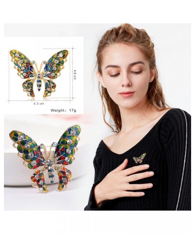 Butterfly Gold Brooch for Women Wedding Jewelry Gifts,Rhinestone Crystal Brooch Pin Cute Butterfly Brooch Shawl Pin for Women...