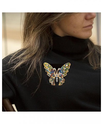 Butterfly Gold Brooch for Women Wedding Jewelry Gifts,Rhinestone Crystal Brooch Pin Cute Butterfly Brooch Shawl Pin for Women...