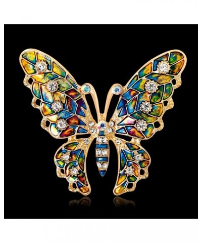 Butterfly Gold Brooch for Women Wedding Jewelry Gifts,Rhinestone Crystal Brooch Pin Cute Butterfly Brooch Shawl Pin for Women...