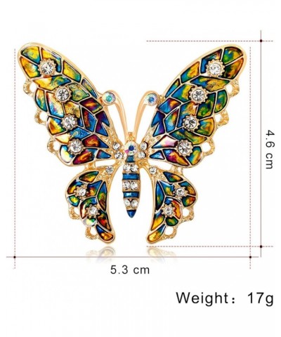 Butterfly Gold Brooch for Women Wedding Jewelry Gifts,Rhinestone Crystal Brooch Pin Cute Butterfly Brooch Shawl Pin for Women...