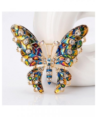 Butterfly Gold Brooch for Women Wedding Jewelry Gifts,Rhinestone Crystal Brooch Pin Cute Butterfly Brooch Shawl Pin for Women...