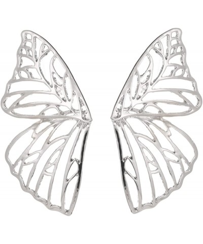 Large Butterfly Wings Earrings, Dainty Butterfly Wing Stud Earrings for Women Girls Fairy Style Jewelry Silver $4.90 Earrings