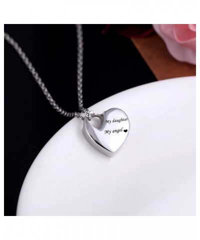 Heart Pendant Cremation Urn Necklace Stainless Steel Keepsake Waterproof Memorial Jewelry My Daughter My Angel $9.87 Necklaces