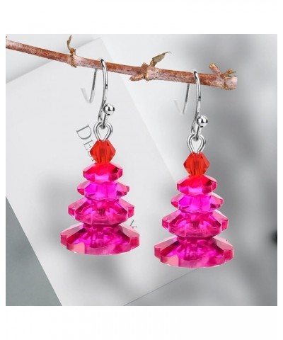 Crystal Christmas Tree Earrings Multi Layered Crystal Spiral Christmas Tree Dangle Drop Earrings New Year Christmas Jewelry G...