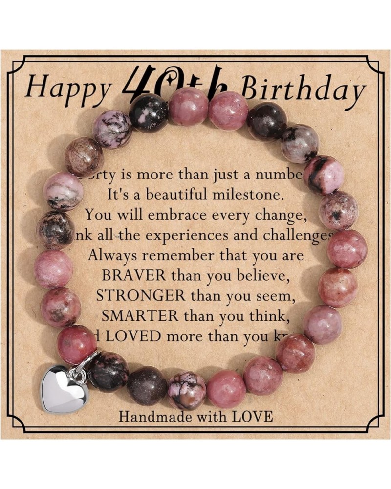 Jewelry&Card Birthday Gifts for Women Girls Natural Stone Bracelet 13 14 15 16 17 18 19 20 21 30 40 50 60 70 80 Year old Gift...