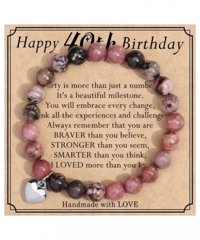 Jewelry&Card Birthday Gifts for Women Girls Natural Stone Bracelet 13 14 15 16 17 18 19 20 21 30 40 50 60 70 80 Year old Gift...