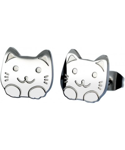 Cat stud earrings Kitten earrings Fashion earrings Cute stud earrings White $9.11 Earrings