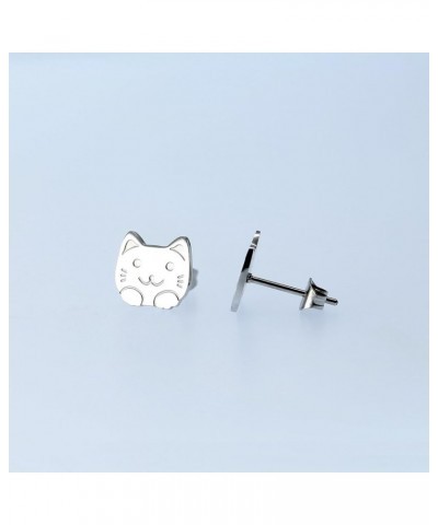 Cat stud earrings Kitten earrings Fashion earrings Cute stud earrings White $9.11 Earrings