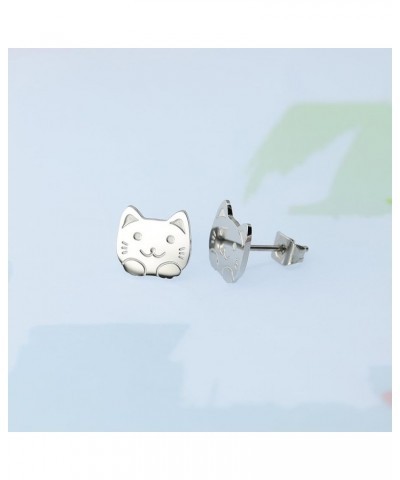 Cat stud earrings Kitten earrings Fashion earrings Cute stud earrings White $9.11 Earrings