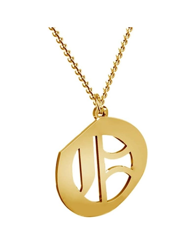 Women's Old English Initial Necklace 18K Gold Plated Stainless Steel Letter Pendant Gift O $9.87 Necklaces