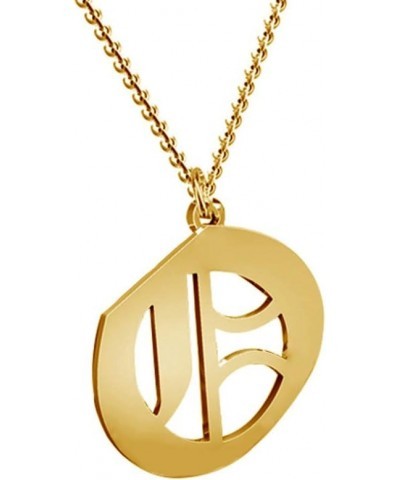 Women's Old English Initial Necklace 18K Gold Plated Stainless Steel Letter Pendant Gift O $9.87 Necklaces