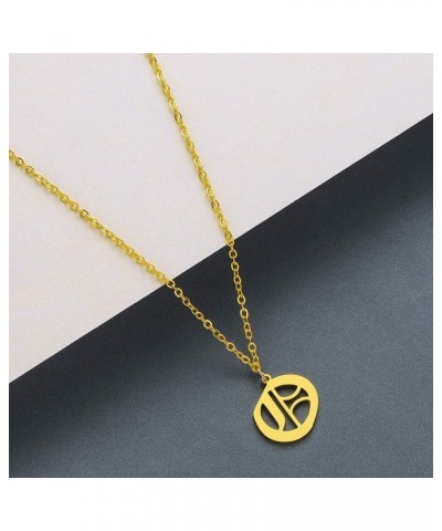 Women's Old English Initial Necklace 18K Gold Plated Stainless Steel Letter Pendant Gift O $9.87 Necklaces