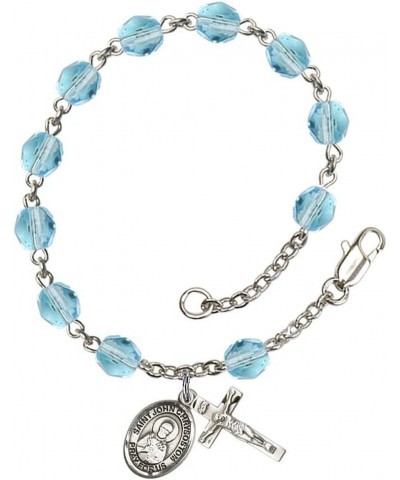 March Birth Month Bead Rosary Bracelet with Patron Saint Petite Charm, 7 1/2 Inch Saint John Chrysostom $49.29 Bracelets